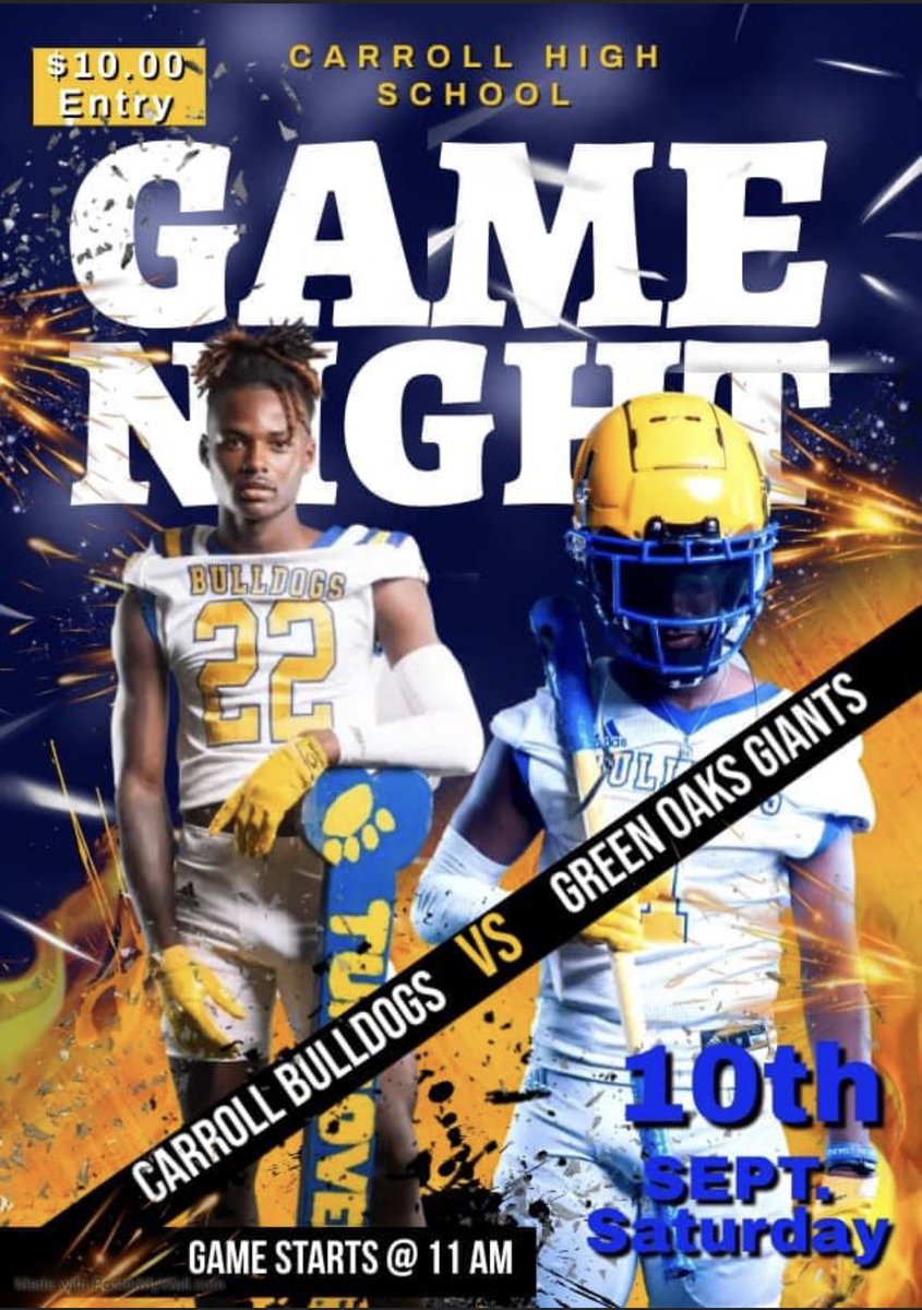 CHSBulldogs2939's tweet photo. 🚨🚨🚨 TOMORROW don’t miss your Bulldogs take on @GO_Giants_FB at the Dog Pound as we prepare for battle to protect our house. Bulldog Nation!!! We finally got ACTION. #ProtectDaPound #Turnover🦴 #2939Renwick #CarrollStrong🐾🐾🐾 #CHS #ToastPeriod #WhyNotCarroll https://t.co/9IGnN1j0WU