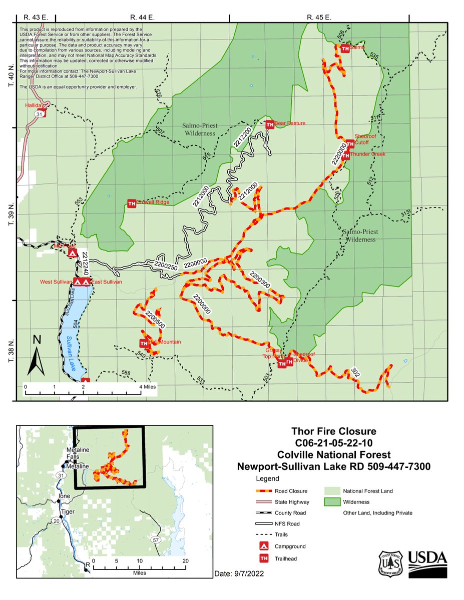 EWFIREANDHAZARD's tweet image. Thor Fire – Slate Fire – Salmo Fire – Gypsy Ridge Fire
#PendOreilleCounty, #Washington
September 9, 2022 Update
• #ThorFire: 1276 Acres
• #SlateFire: 597 Acres
• #SalmoFire: 320 Acres
• #GypsyRidgeFire: 17 Acres