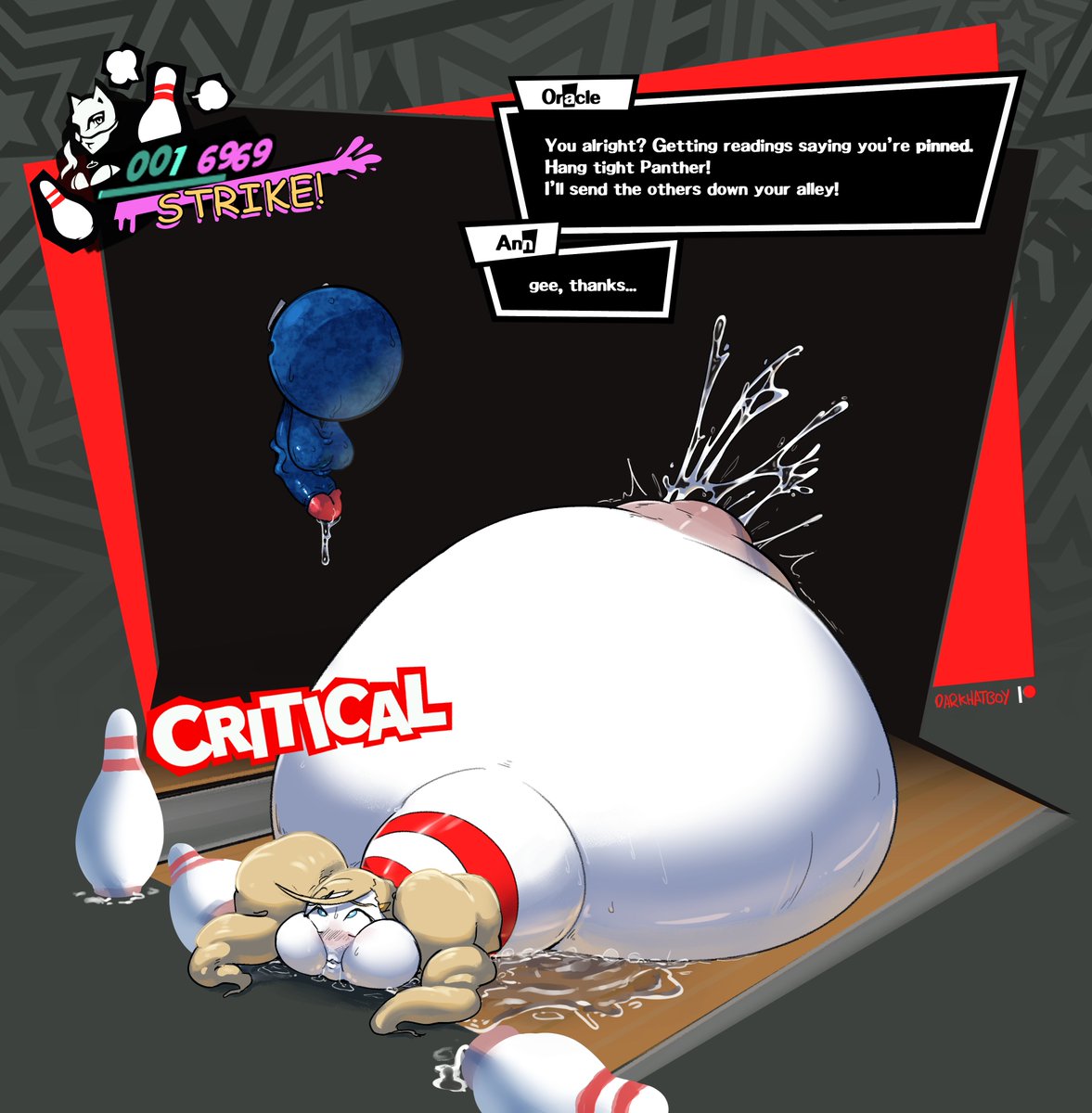 Lewdyhat's tweet photo. [Com] Persona Pinned 🎳
Ann encounters a new type of shadow and finds her unable to split from its effects. #TF #transformation https://t.co/wnTkAElmhF