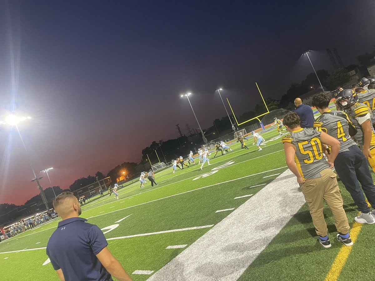 MrsGio828's tweet photo. Friday night lights with my main girl “coaching “ our Bucs !!! Game day in Buctown💙💛!!!  @HurtaHistory @BHS_NJ https://t.co/QjcViWgIQv