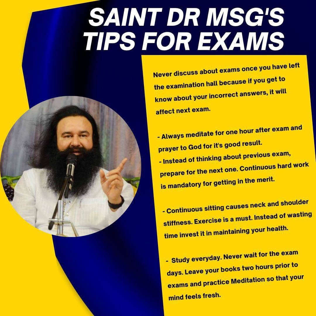 officialmsgfans's tweet photo. Student life is the golden period of learning. As it is the best time to refine yourself. Proper guidance helps them to achieve their goals. Saint Gurmeet Ram Rahim Ji not only prescribes spiritual guidance but also provides many #StudyTips to the students. https://t.co/sjLts78h9h