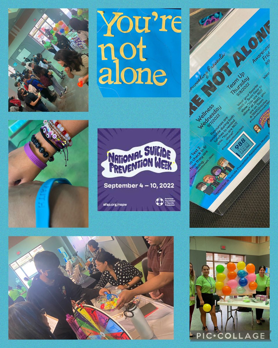 JbmsCounseling's tweet photo. #SuicidePrevention Matters! #Awareness matters! Our goal this week was to remind every student THEY MATTER! We hope they have more resources after this week’s events and remember they are not alone @JBMS_CJUSD #JBMSGrizzlies #YouAreNotAlone #CJUSD 💙🐻💛 https://t.co/dT41bjRqrQ