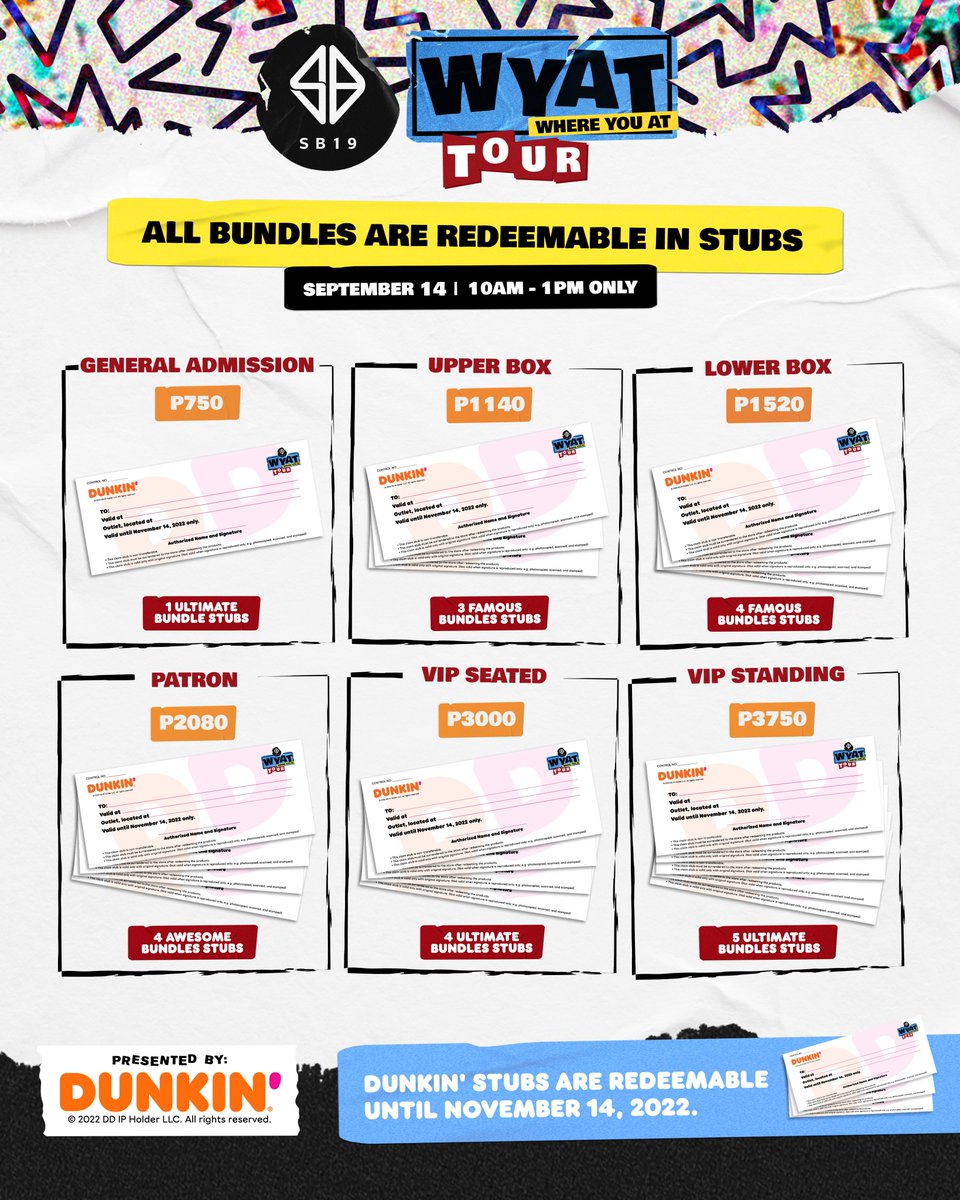 dunkinph's tweet photo. #DunkinPHxSB19WYAT #DunkinPH
Where You At, A’Tin? Dunkin’s first surprise! You still have the chance on September 14 to get a seat on SB19 WYAT Concert. Just follow these simple steps on our Facebook Page -> https://t.co/GObMIaJKej https://t.co/cg3c6xqkY2