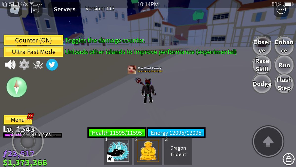 findingcodes1's tweet image. When did blox fruits  add ultra fast mode??