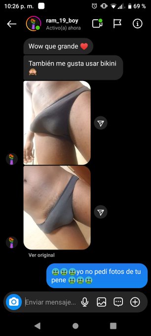 Por el Instagram me lleg&oacute; este men, mand&aacute;ndome est&aacute; fotos si pedirla, no entiendo el placer que esto