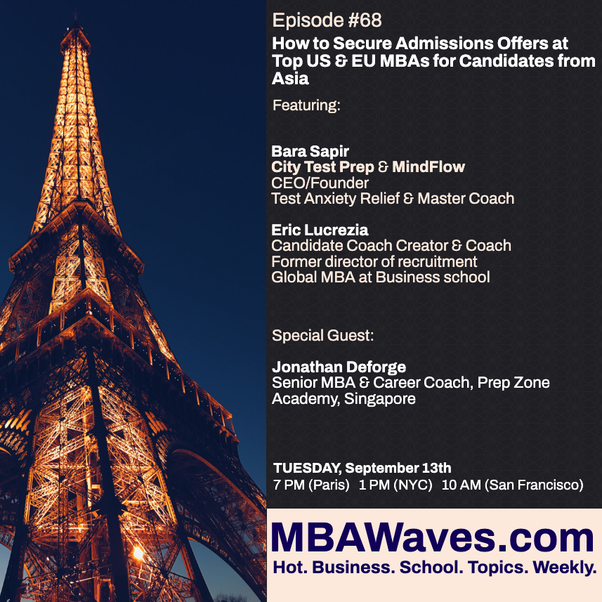 MbaWaves's tweet photo. Join @EricLucrezia, @BaraSapir, and our special guests for a 30-minute boost from expert coaches from across the spectrum of education and business!
#mbalife #MBA #GMAT #MBAwaves
Link:https://t.co/oB1fzpN2iJ https://t.co/cj3jJ3k7XJ