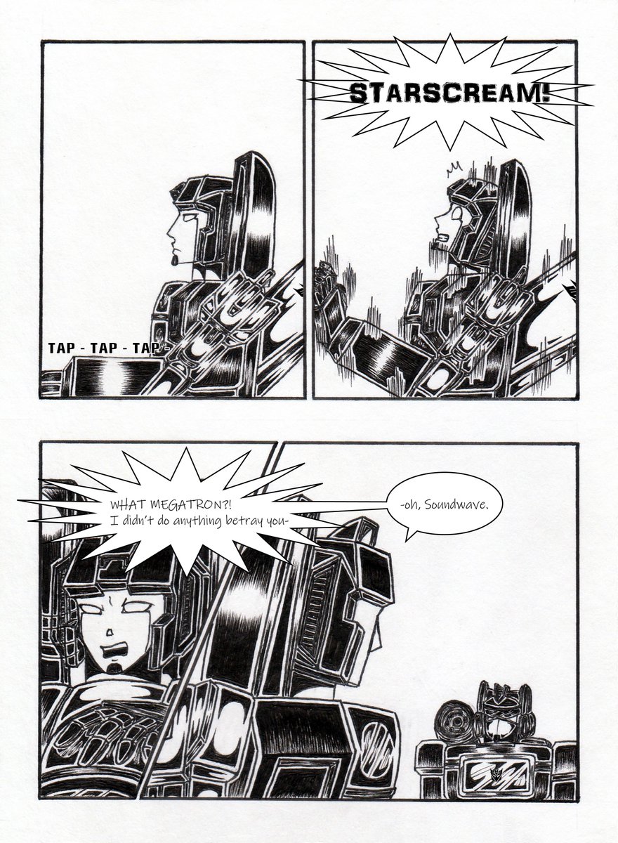 kimmychin6's tweet photo. Megatron &amp; Soundwave - Voice

Since Megatron and Soundwave have the same voice actor, I imaging if they sometimes did this just to scare people.

#maccadam #transformers #tfg1 #starscream #g1starscream #soundwave #g1soundwave #megatron #g1megatron #lineart #comics #shortcomics https://t.co/dwlS5qHGsA