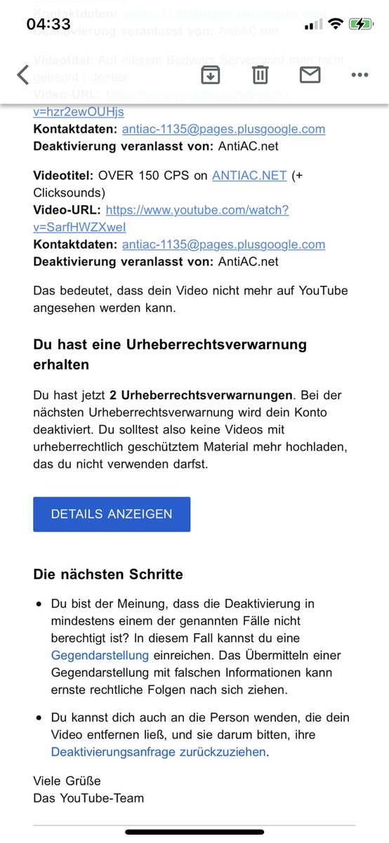 AntiAC hat uns den STRIKE NUMMER 2 gedrückt.