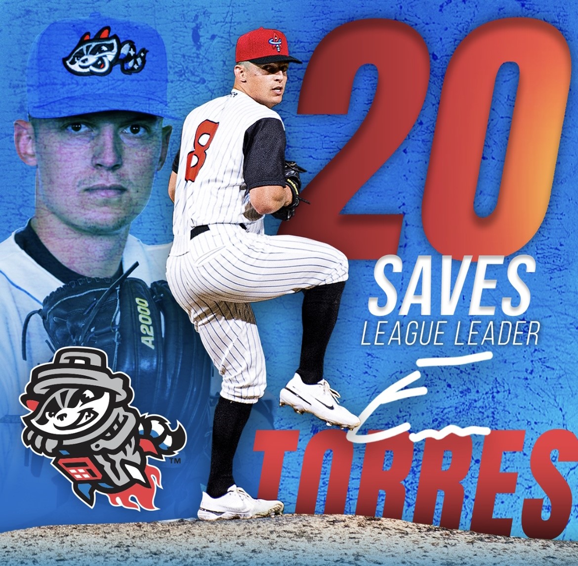 trashpandas's tweet photo. Eric Torres continues his stellar season notching his league-leading 20th save! ✨ https://t.co/wFDuUk8V1W