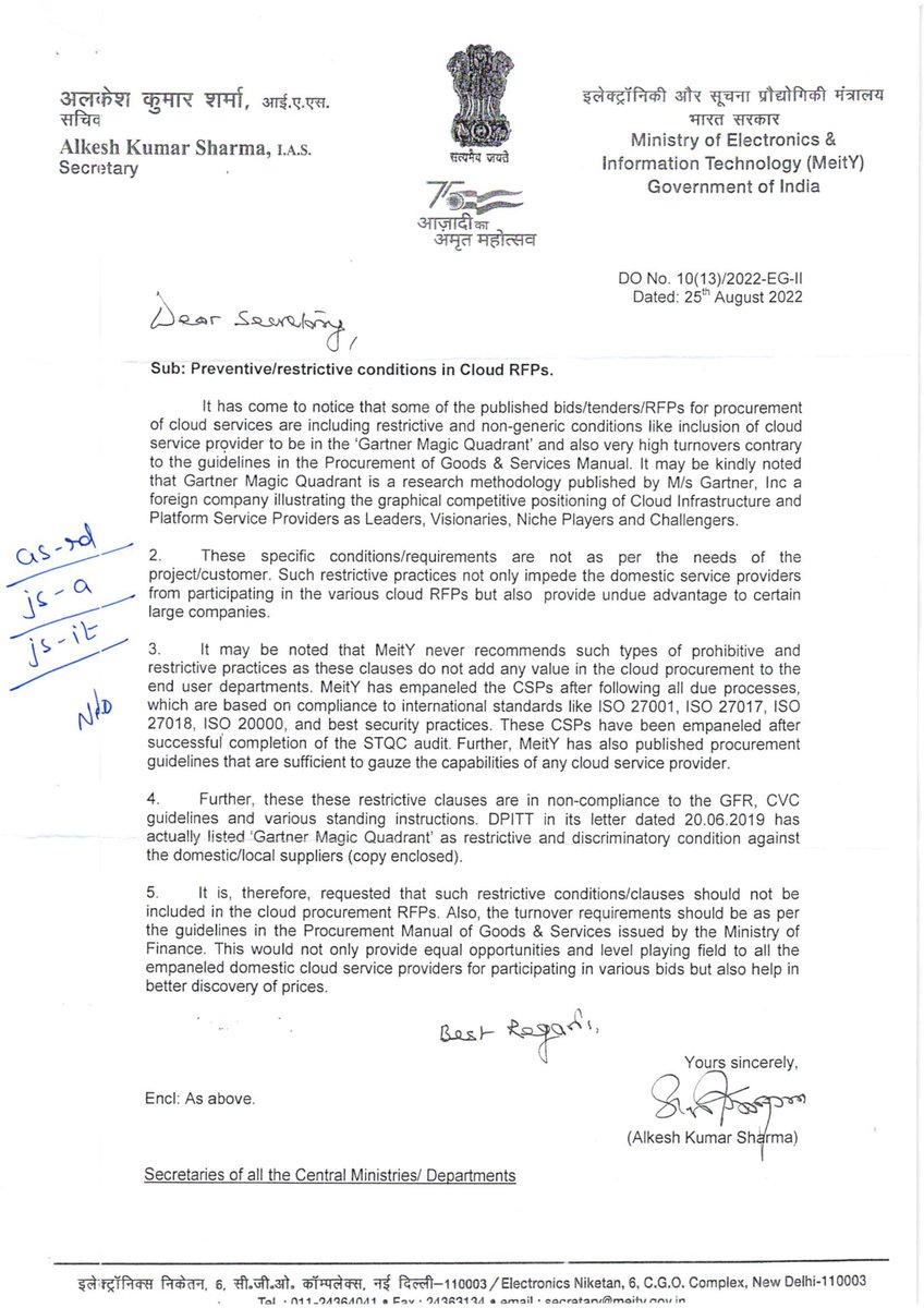 ESDSPiyush's tweet photo. What did 🇮🇳 Startups and CSPs think before this?  predatory clauses like Gartner Magic quadrant were used by foreign MNCs to disqualify Indian companies from doing busines in India. members of CCICI met @alkesh12sharma @PalSushpal and see what gift they have given to Indians 😁🙏 https://t.co/bA76wcjIRC
