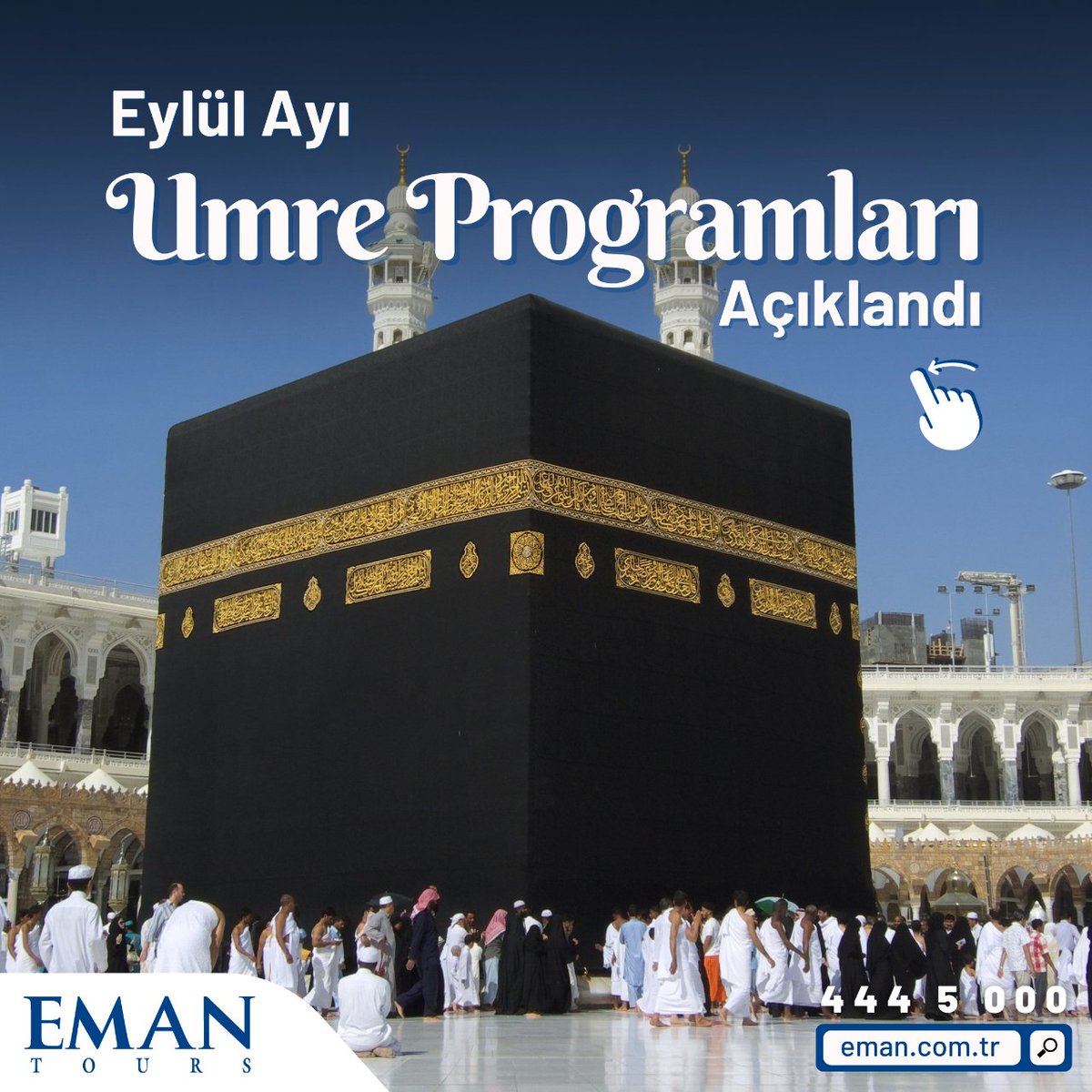 EmanTur's tweet photo. 📣 Eylül Ayı Umre Programları Açıklandı

#Eman Turizm’in 2022 #Eylül Ayı #Umre programları için görselleri kaydırarak inceleyebilirsiniz.

Detaylı bilgi ve kayıt için bizlere 444 5 000 numaralı telefondan ulaşabilir ya da info@eman.com.tr e-posta adresine yazabilirsiniz. https://t.co/Rl5vz1Z4dT