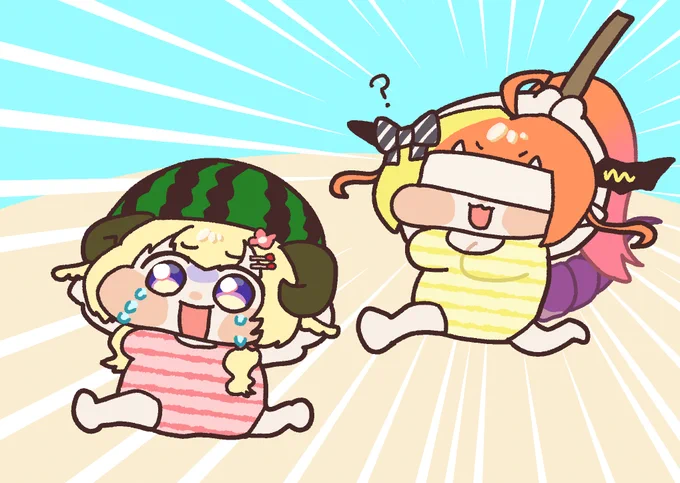 わたココの夏〜昼〜 #つのまきあーと #みかじ絵 