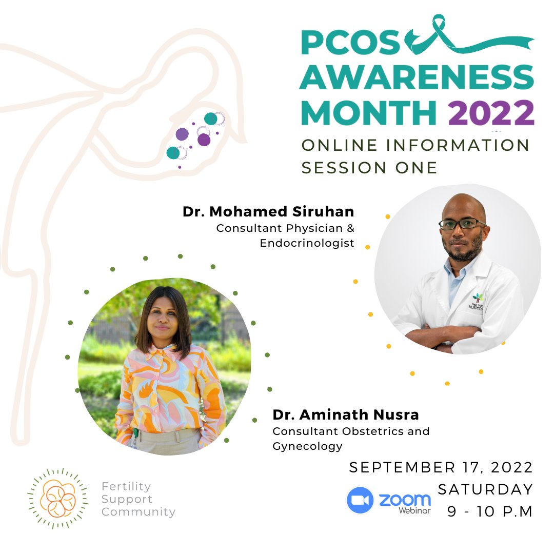 Panel Discussion on polycystic ovary syndrome PCOS

Online session in Dhivehi with Q&amp;A. 

Registration now at t.ly/W-UJ
#PCOS
#PCOSAwarenessMonth
#PCOSAwareness
#PrioritizePCOS #FertilitySupportCommunity #Maldives #MaldivesHealth