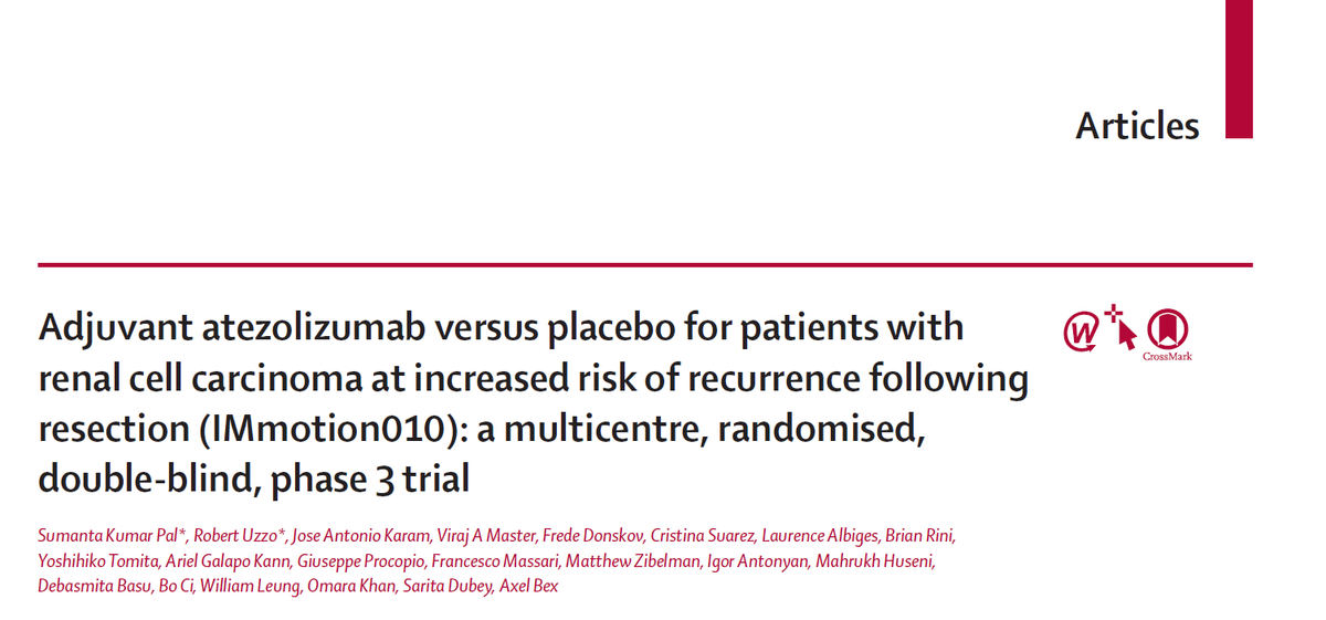 montypal's tweet photo. Grateful to @TheLancet for allowing us to publish our experience with #adjuvant #atezolizumab (#IMmotion010) simultaneous w the presentation by #AxelBex at #ESMO22. It's interesting to envision how this data impacts current landscape (link below): (1/10) https://t.co/F5Y5HyNaxY https://t.co/klAYWAQVwV