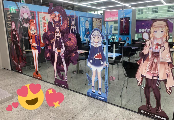 I visited the hololive myth x ANIPLUS collab cafe in Busan  #애니플러스 #hololiveEN #kfp #gawrgura 