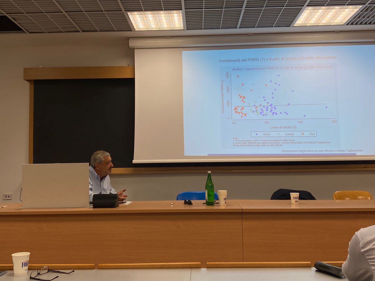 Super presentazione di <a href="/profgviesti/">Gianfranco Viesti</a> su PNRR e città nel panel <a href="/SG_SRPL/">SISP SG Studi Regionali e Politiche Locali</a> . PNRR ha segnato cesura nel modo di costruire: ora ci sono progetti ma non piani. Bisogna analizzare costi e benefici di qs sistema e del precedente x capire che lezioni apprendere (thread)
