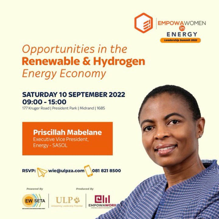 EmpowaworxEvent's tweet photo. Opening remarks &amp; Introduction of Facilitator is Executive Vice President, Energy Business of Sasol - Priscillah Mabelane
@EmpowaworxEvent @ewseta @WasaaGas @FuelRetailersSA @rocomamas 
#EmpowaWoman
#WomanInEnergy
#IAmEmpowaWorx https://t.co/0UgA6EN6UV