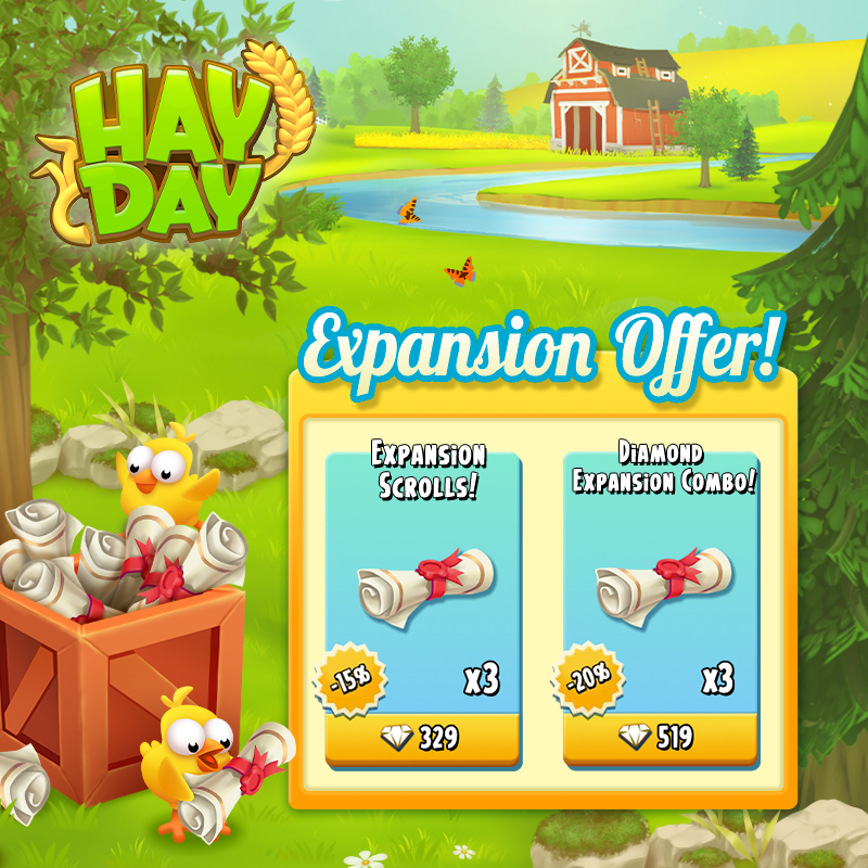 We have added two limited-time Land Expansion bundles 🏘️

You would better be quick since these packages are only available for a few days!

Note: You can only buy each package 3x. 

#HayDay