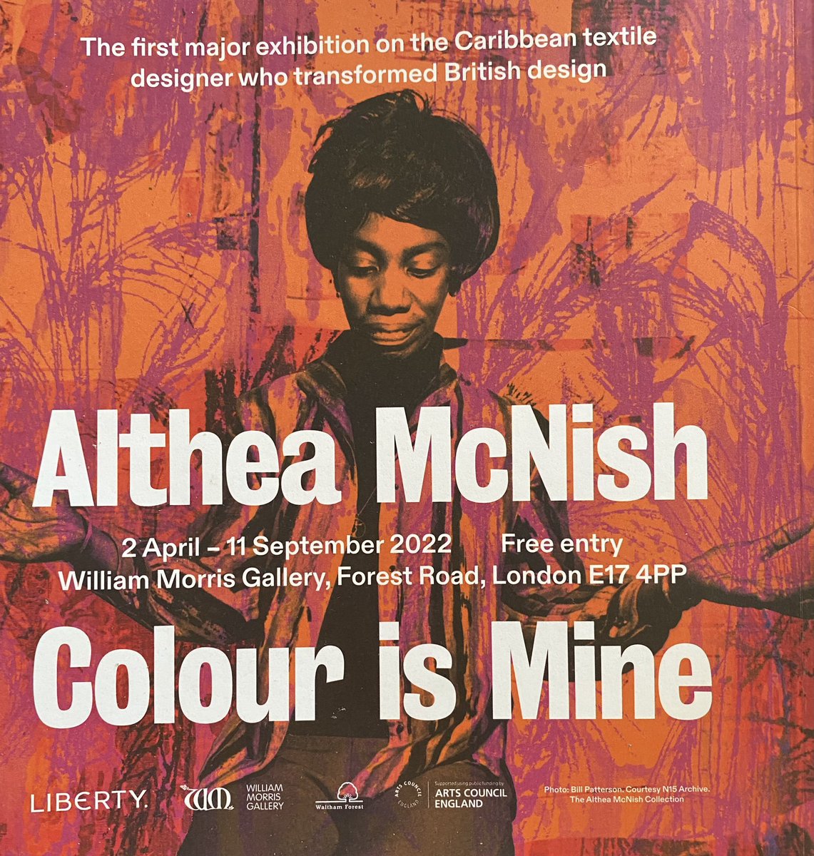 Last two days of Althea McNish: Colour is Mine <a href="/WMGallery/">WilliamMorrisGallery</a> it ends 11th Sept. It has been an amazing 6months. Thank-you to everyone who has visited and sent amazing messages of support.
The journey continues next month see the touring exhibition <a href="/WhitworthArt/">the Whitworth</a> from 21st Oct 2022