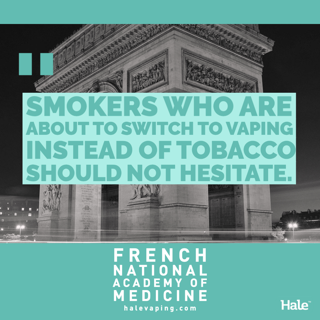 Smokers who are about to switch to vaping instead of tobacco should not hesitate.  French National Academy of Medicine
