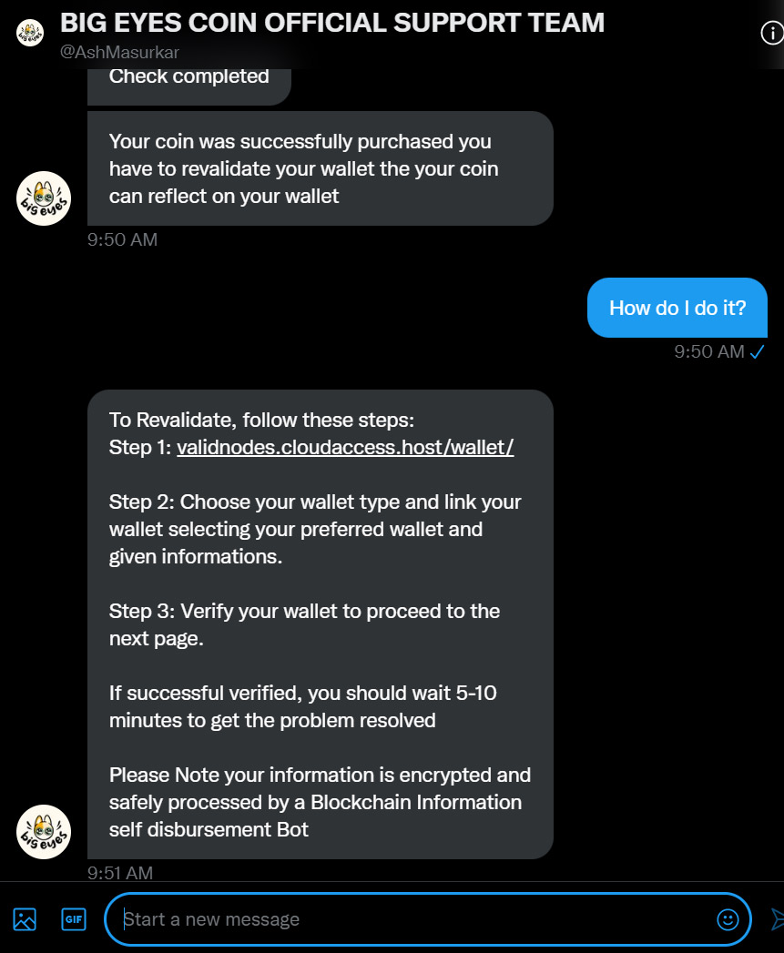 Andruidoo's tweet photo. @BigEyesCoin SCAM https://t.co/TByOm54Ufq