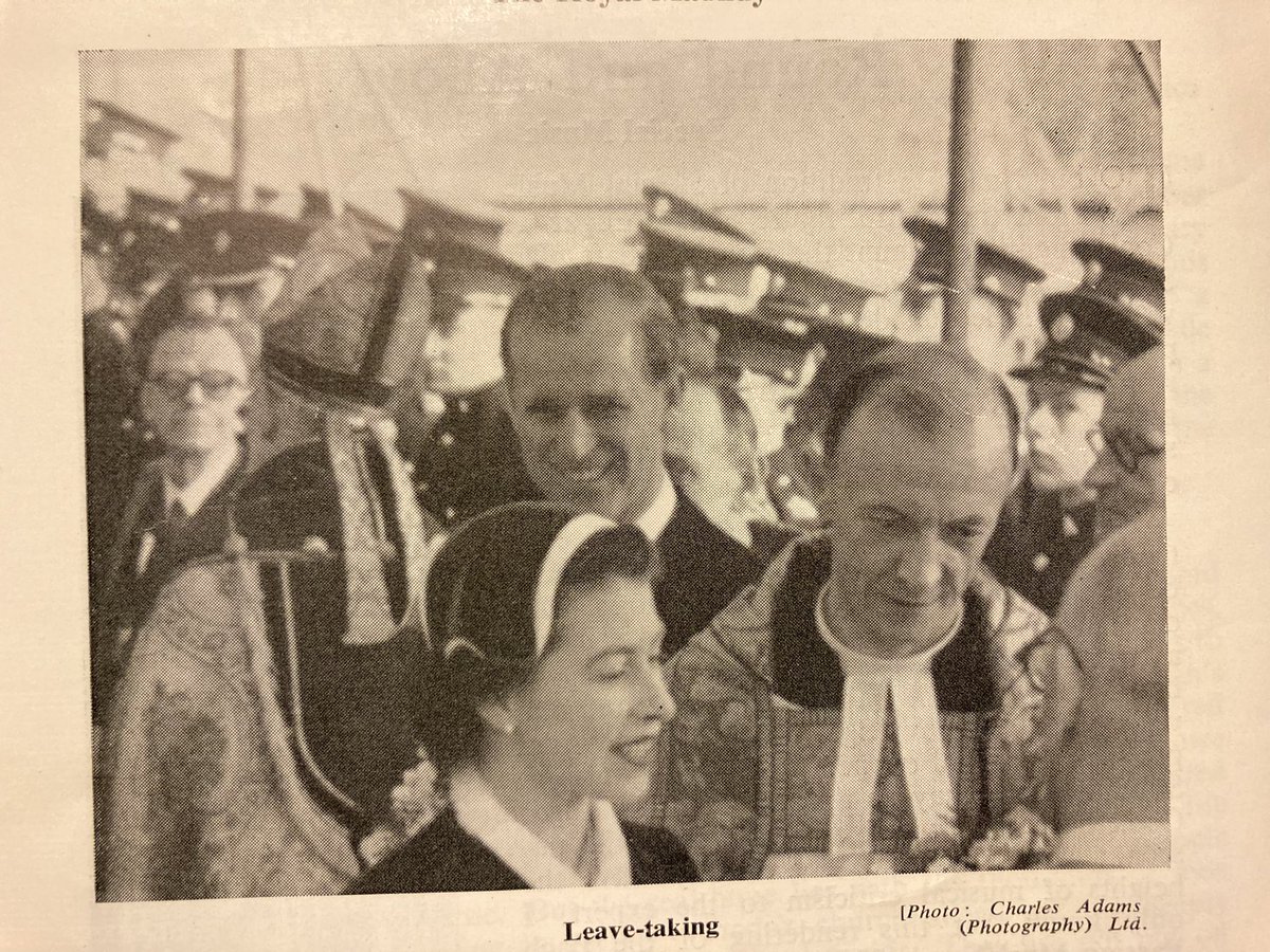 JulietAshdown's tweet photo. My Dad unearthed this photo  of the Queen chatting to my grandpa Hugh Ashdown, with Phillip looking adoringly in the background in 1955.  Never seen it before.  🥲 https://t.co/5s2HTPkBBd