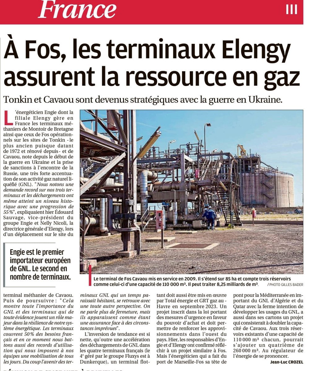 BusinessByers's tweet photo. @Elengy, partenaire majeur des #BYERS de @FosProvenceB, acteur stratégique dans un contexte énergétique mondial incertain.
Bravo #ELENGY pour cette activité historique et ces belles perspectives.
#gnl #energy #territoire #strategic https://t.co/3mYZyar6kd
