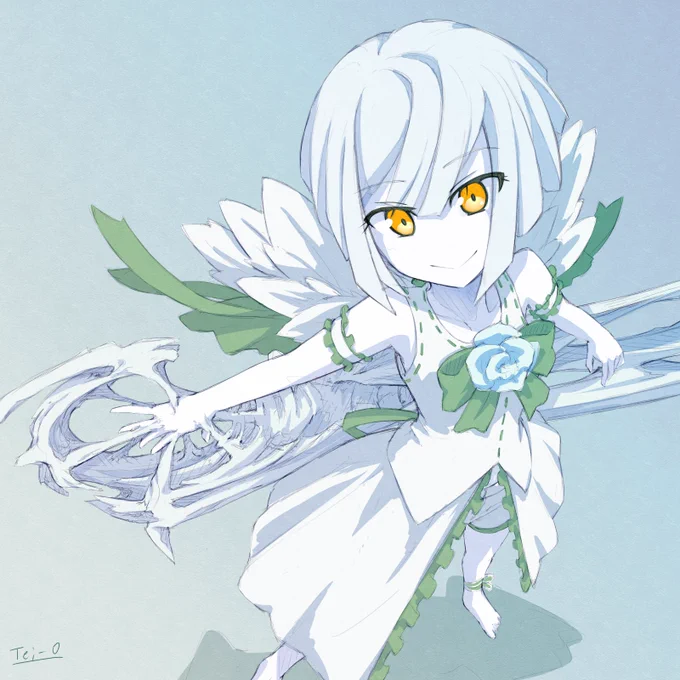 最近直線ばっか描いてた反動で描いたシオちゃん。・・・人外女の子が連続してしまった。 