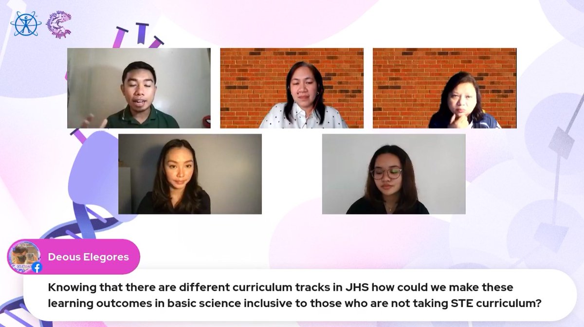 psysc_inc's tweet photo. The QnA for the ITSS Panel Discussion is ongoing! 

Sir Ronne, Ma'am Marianne, and Doc Cora shed light on how educators can conduct relevant MBB activities for both science and non-science majors alike.

#NSCM2022
#ProbingDeep🧬 https://t.co/VwoIVlarlr