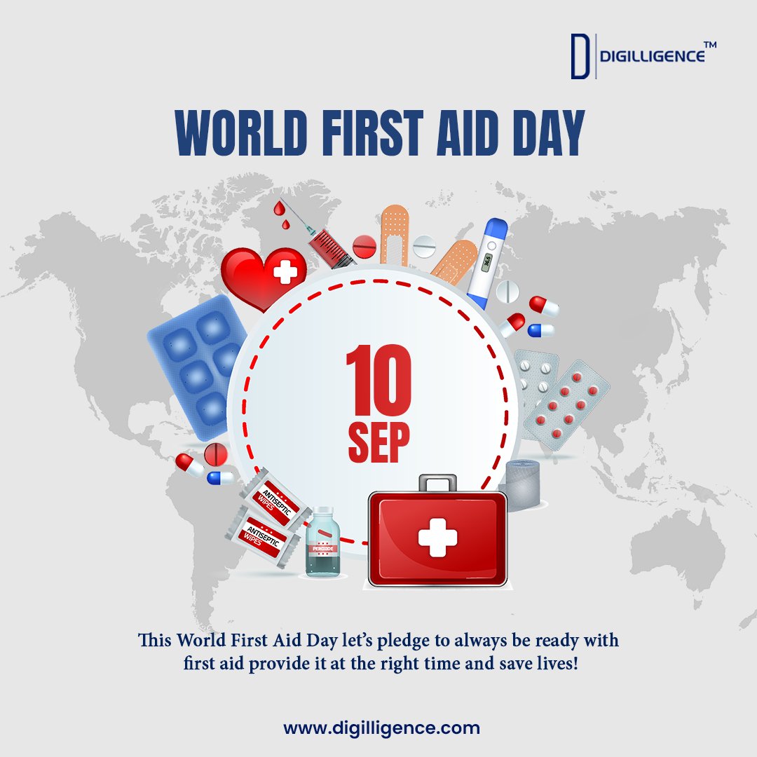 digilligence's tweet photo. World First Aid Day is observed this year on 10th September, the second Saturday of September. Warm greetings on the occasion of World First Aid Day.
.
.
.
#WorldFirstAidDay #firstaidday #firstaidday2022 #LifelongFirstAid #savelives #healthandsafety #healthcare #digilligence https://t.co/owJWejprb3