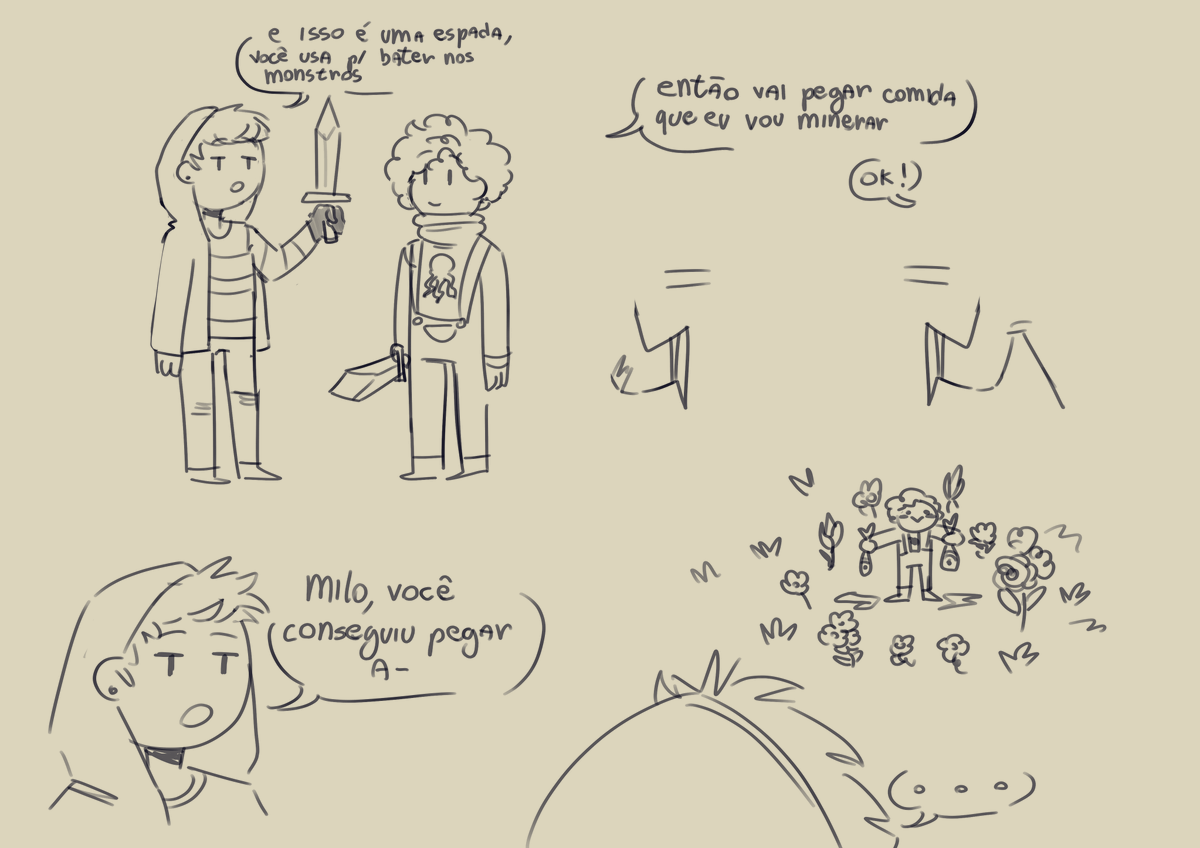 olivier ensinando o milo a jogar minecraft