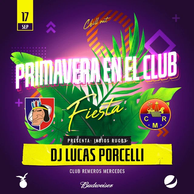 Indiosrugbycrm's tweet photo. 17 se septiembre
Primavera en el el Club
Presenta: Indios Rugby
Dj Lucas Porcelli https://t.co/niGqldIWc1