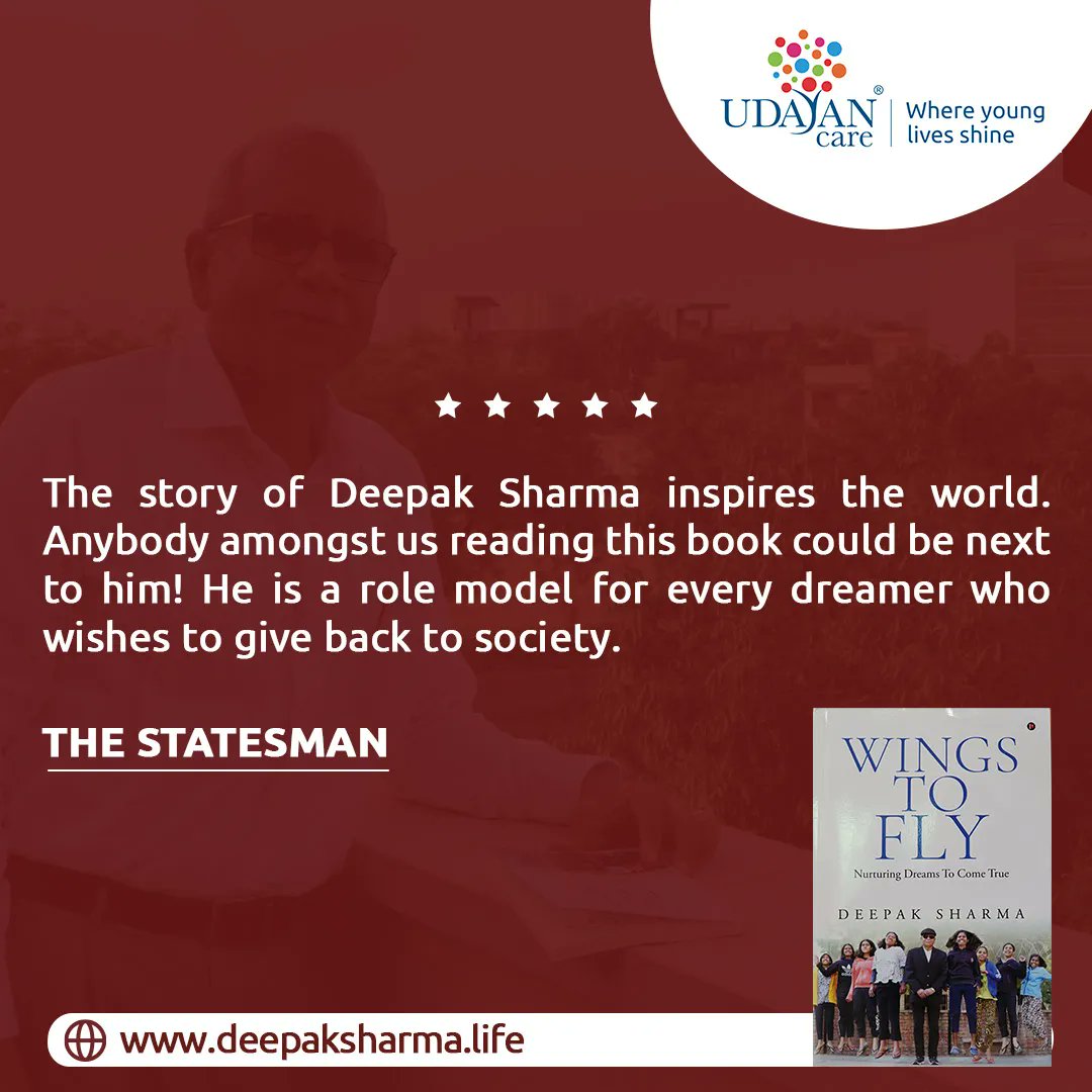 udayancare's tweet photo. Deepak Sharma's WINGS TO FLY is receiving well-deserved accolades from reputed media like The Statesman. Read what they have to say about the #book here: https://t.co/ISH4EYqxAA

To know more about the book, visit
https://t.co/Q1v1ccw0oP
#UdayanCare #WINGSTOFLY #TheStatesman https://t.co/8chdlQtABR