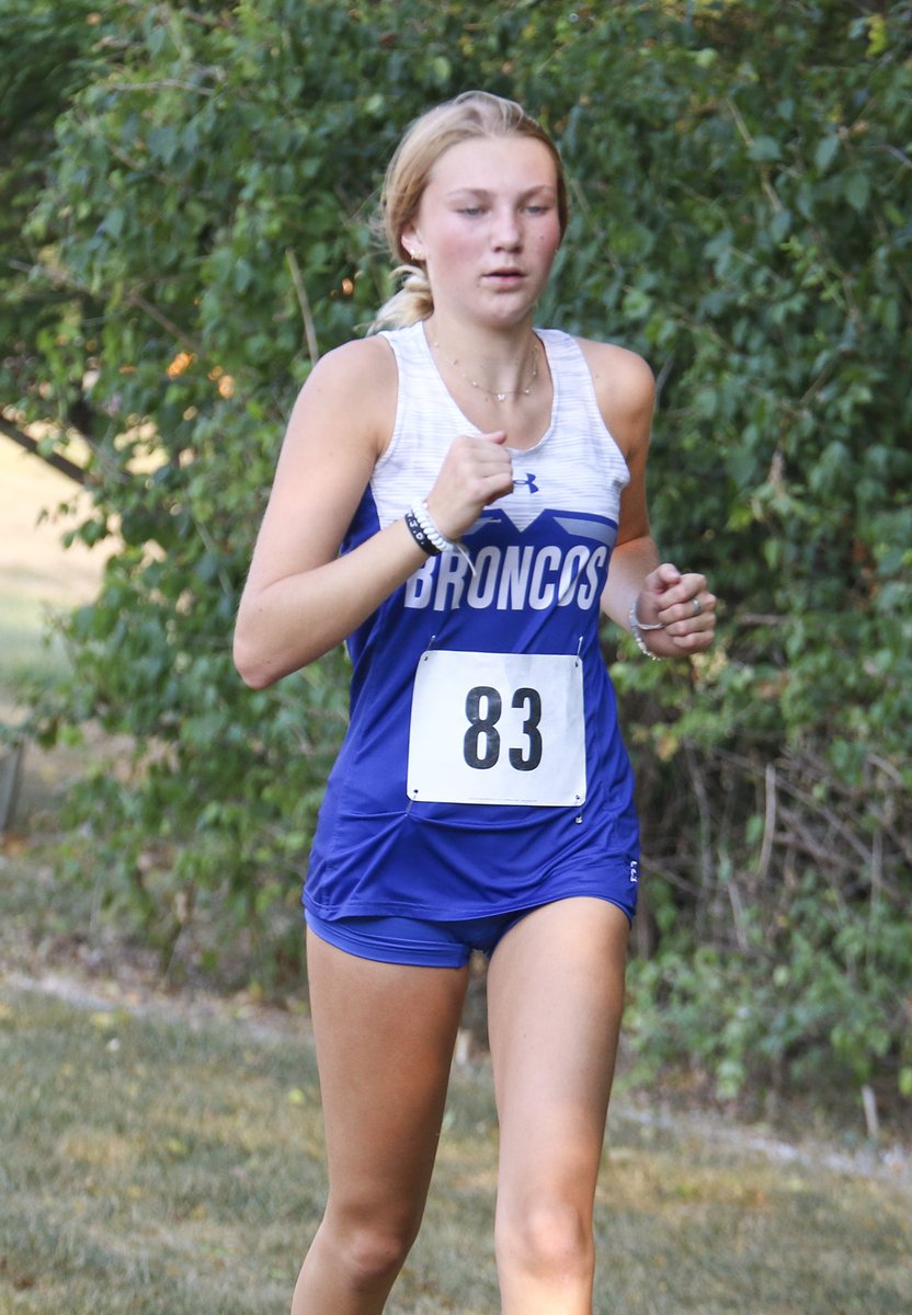 SCIStephanie's tweet photo. XC: Grace Schernikau and Clinton Turnbull were the top finishers for @cpsbroncos at the Milford Invite. #broncoblue #finishthecourse https://t.co/2tSMIvweZK