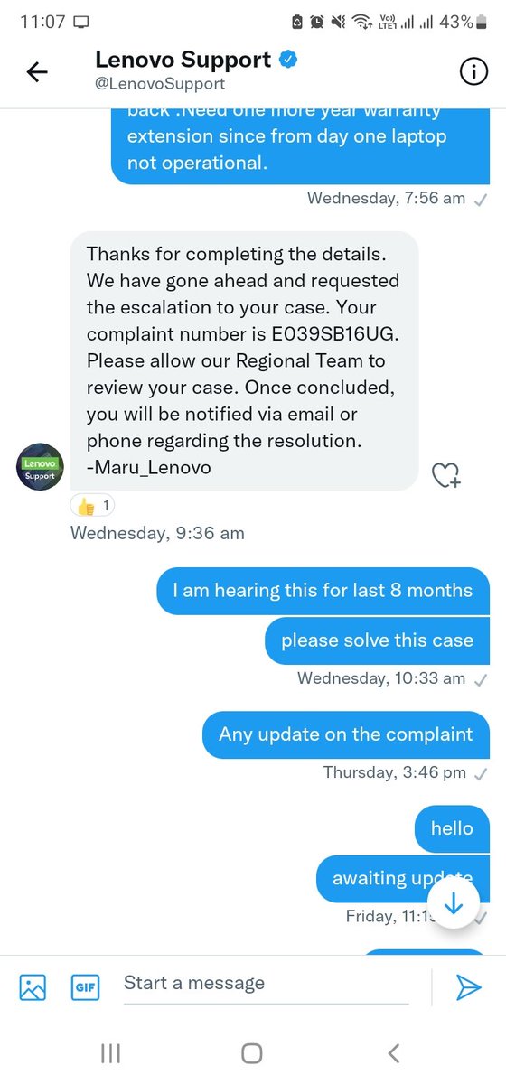 ansal4u's tweet photo. @claudia_huber @Lenovo @LenovoSupport Never buy Lenovo..Worst experience ever.
Brand new legion having issue and not resolved ..
They now not responding even.. https://t.co/bC017IhTGn