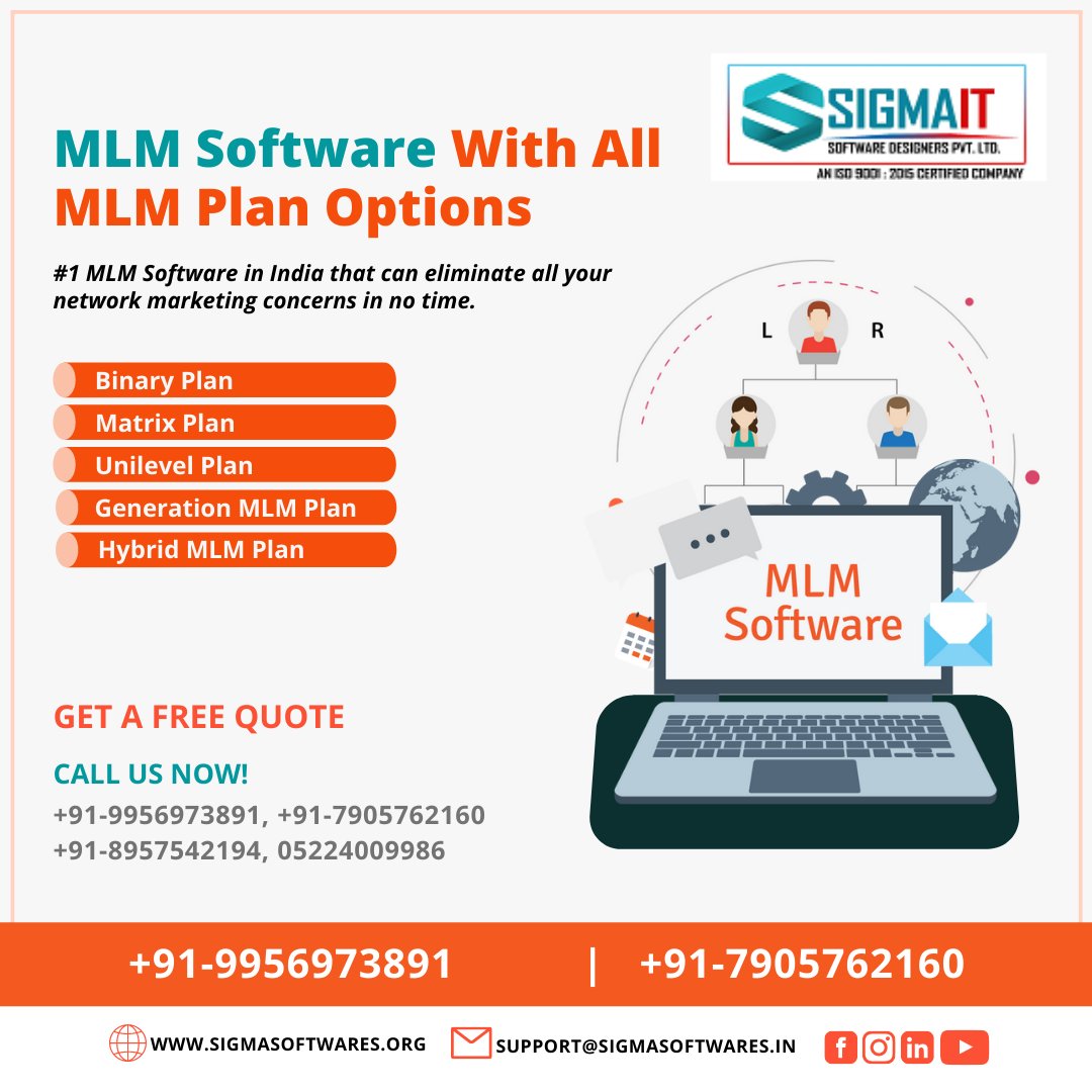 Sigmaitofficial's tweet photo. Over the years, SigmaIT Software has become an expert in MLM software development for various industries.
Get A FREE Demo
📞 Call: 9956973891
🌎 Web: https://t.co/nw5w61MEPB
.
.
#mlmsoftware #SigmaITSoftware #mlm #mlmplan #mlmsuccess #MLM2021 #mlmsoftwaredevelopment #mlmsolution https://t.co/sJqJx7JRju