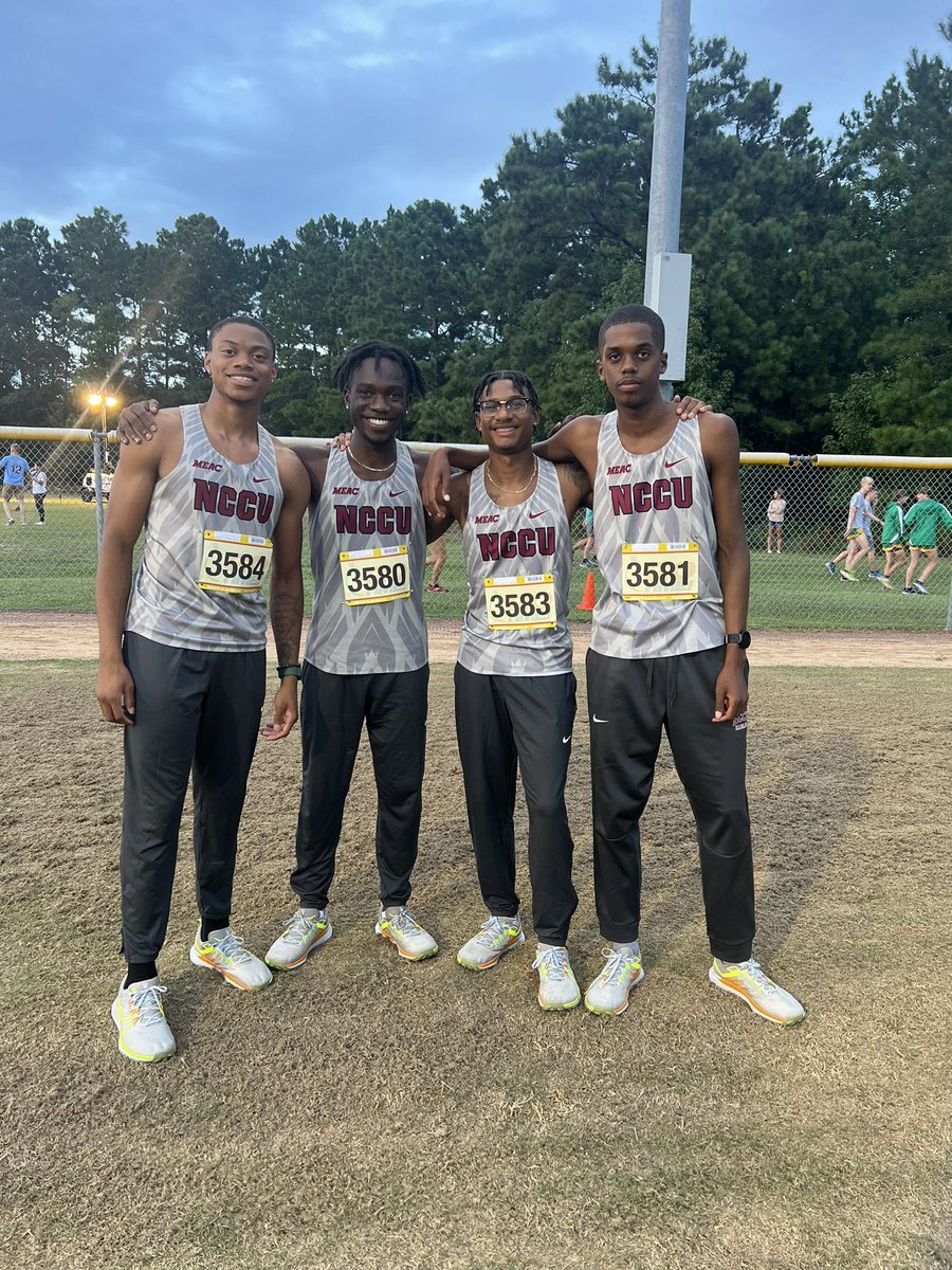NCCUTrack_Field's tweet photo. Performances from UNCW Beach Blast 

Men
Octavious Smith- 16:22.01 (School Record)
Corey Little- 16:22.81
Emmanuel Paddyfote- 16:25
MJ Ellis- 18:06

Women
Victoria Swepson- 18:48
Jadiza Jimenez- 20:47
Laila Jackson- 20:50
Taylor Hanson- 20:51
Mylena Beckham- 21:44 https://t.co/iIbxN0F8Dn