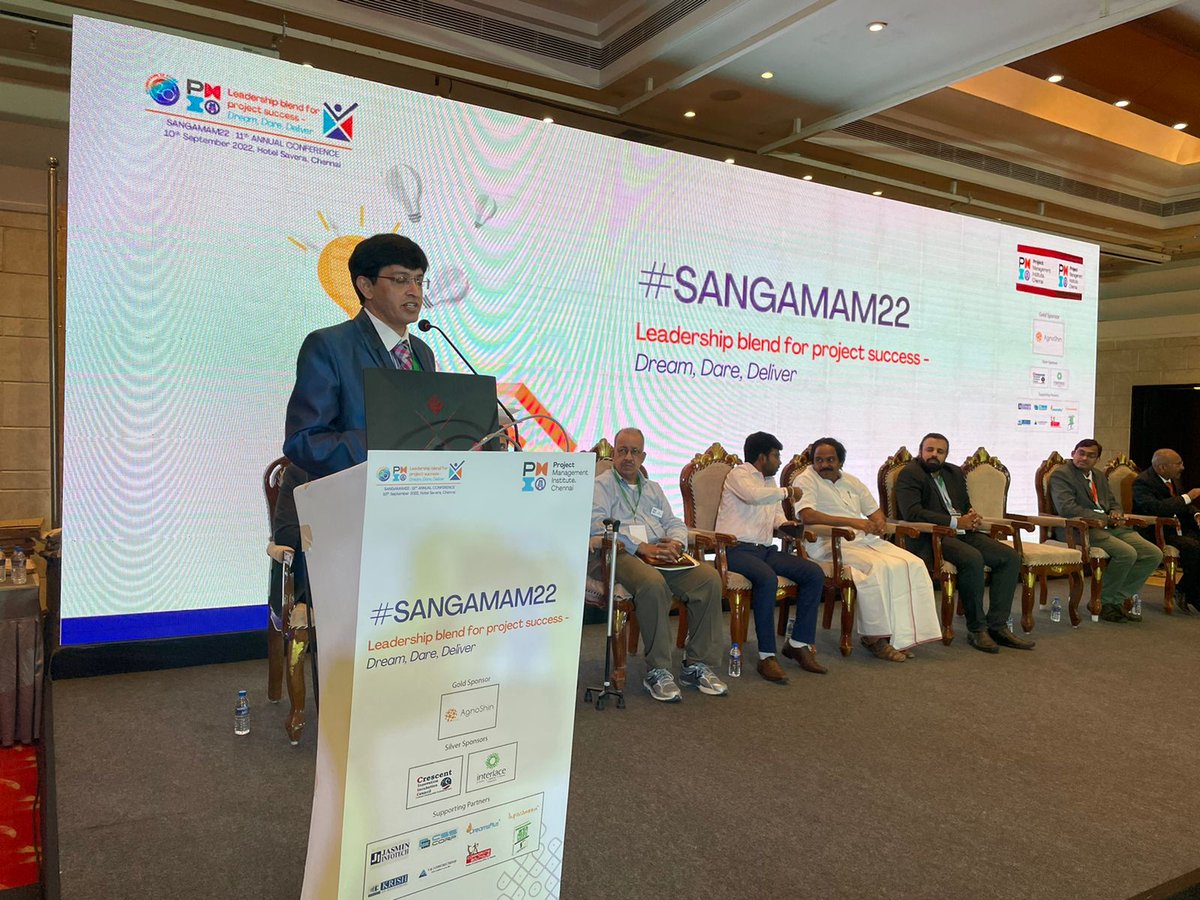 pmichennai's tweet photo. #SANGAMAM22 #PMOT #PMI #PMICC #PMICHENNAI #PMIR11 #leadership @pmichennai @pminstitute

DR. J. Radhakrishnan, IAS
Key snippets
1. Action > words 
2. Collective  leadership,  mutual respect, empathy
3. Delegate the work 
4.  Participative leadership, No cynicism https://t.co/G8EA7MvEMR