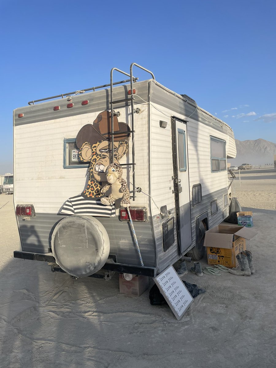 Sold a mutant, bought an RV to take to Burning Man! <a href="/BoredApeYC/">Bored Ape Yacht Club 🍌</a> YeeeHaww!