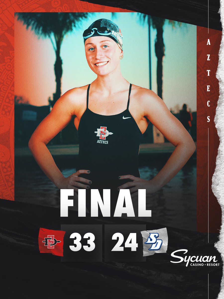 AztecSwimDive's tweet photo. Make that 37 straight dual-meet victories dating back to Jan. 2018! Congrats to Kristina Murphy, who was the individual pentathlon winner by almost six seconds!
#GoAztecs https://t.co/epKZZcwOfI