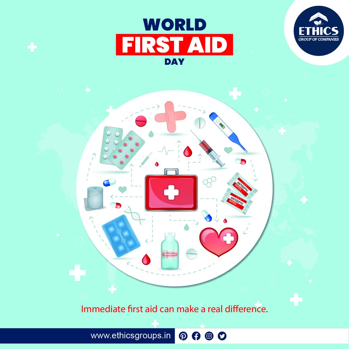 TheEthicsGroup's tweet photo. Many serious injuries can be prevented just by providing first aid at the right time. Happy World First Aid Day.
#firstaidday2022 #WorldFirstAidDay #firstaid #firstaider #firstaidday https://t.co/Yxuj5PRoHj