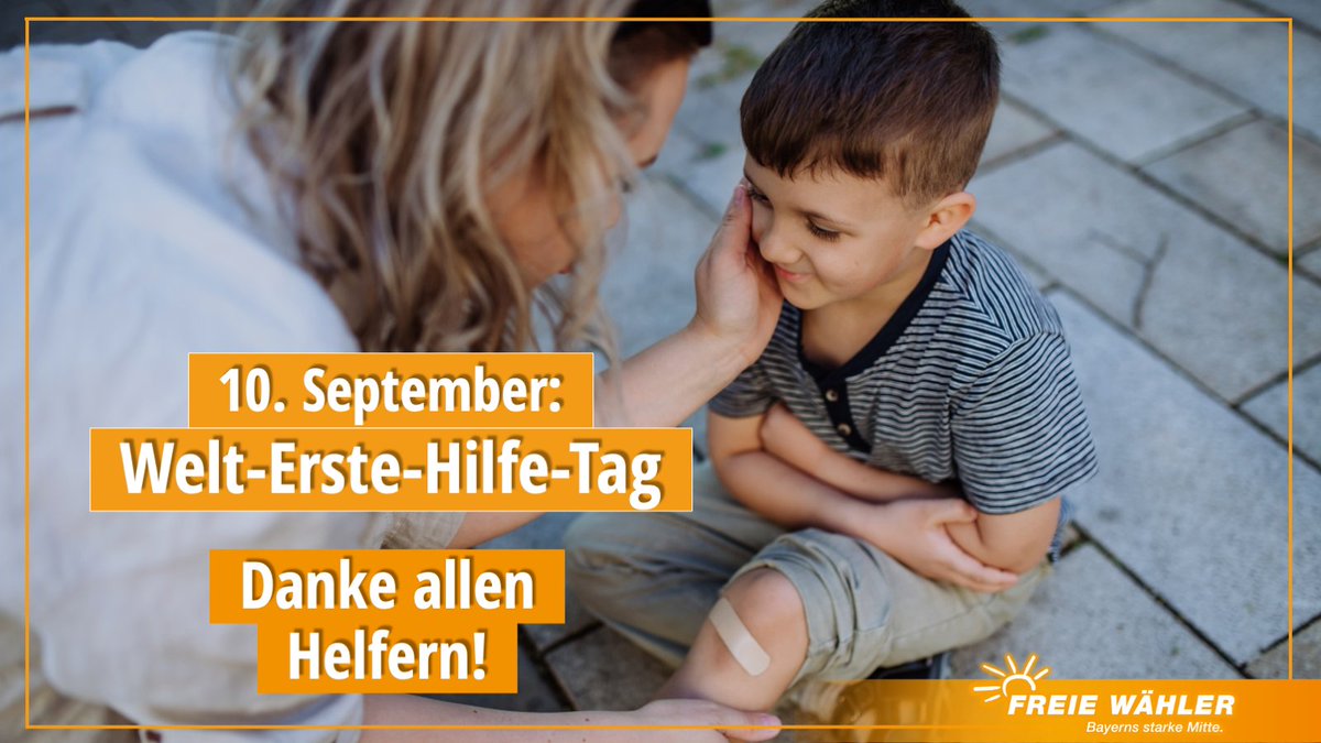 fw_bayern's tweet photo. Wenn's mal brenzlig wird, #ErsteHilfe leisten! 🚨
#DANKE allen Helferinnen, Helfern und Einsatzkräften in #Bayern, die uns immer zur Seite stehen! 🧡🙏
#ErsteHilfeTag #Anpacken @brkaktuell https://t.co/XgCky3mBIi