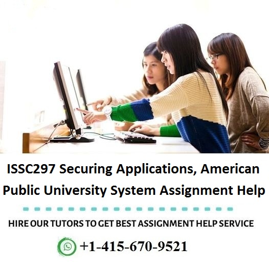 ShirleyNicole26's tweet image. ISSC297 Securing Applications, American Public University System Assignment Help Service-

#ISSC297 #SecuringApplications #AssignmentHelp #OnlineTutor #HomeworkHelp #AssignmentSolutions #AssessmentWritingHelp #UniversityAssignmentHelp #AmericanPublicUniversitySystem #USA #Writers