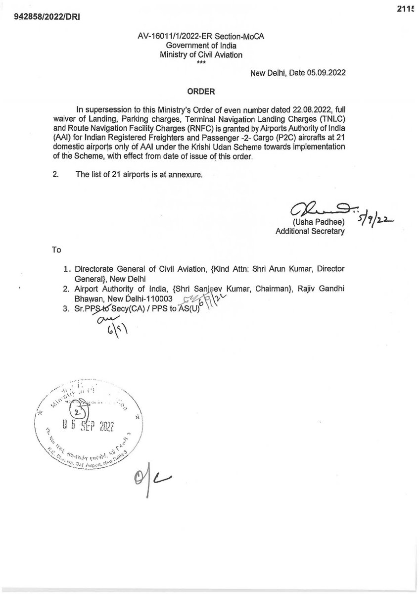 udaan_aviation's tweet photo. Waiver of aeronautical charges in the likes of Landing, Parking and RNF charges announced exclusively for #KrishiUdan flights by @MoCA_GoI!

#Aviation #Milestone https://t.co/XroICFVIGv