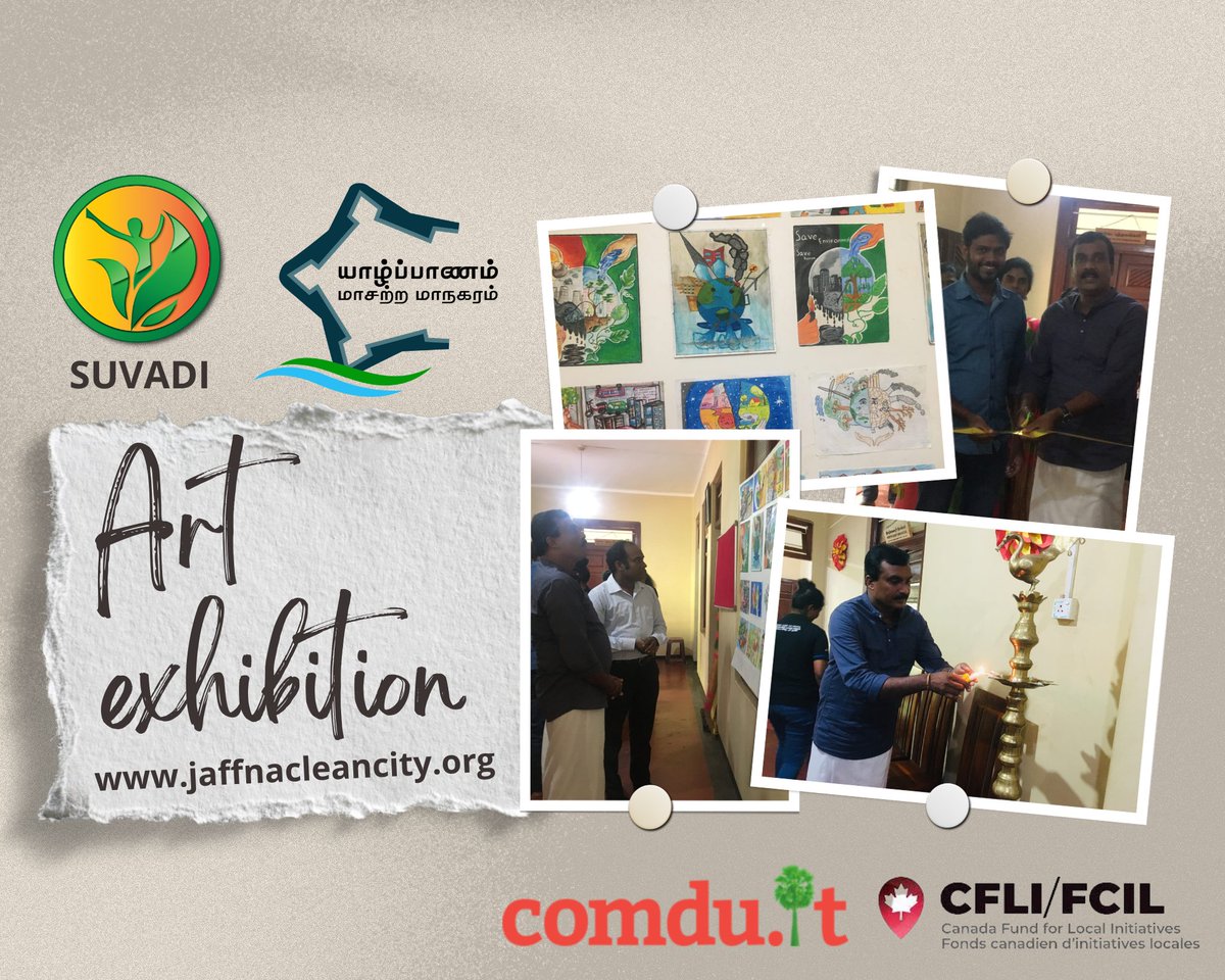 suvadi's tweet photo. Suvadi invites you to an art exhibition, which runs from September 09th to 11th 2022, featuring paintings created by students from 40 schools in the Jaffna peninsula. The exhibition was inaugurated by the Commissioner of the Municipal Council of Jaffna. @CanHCSriLanka  @comduit https://t.co/wb8oOGFE10