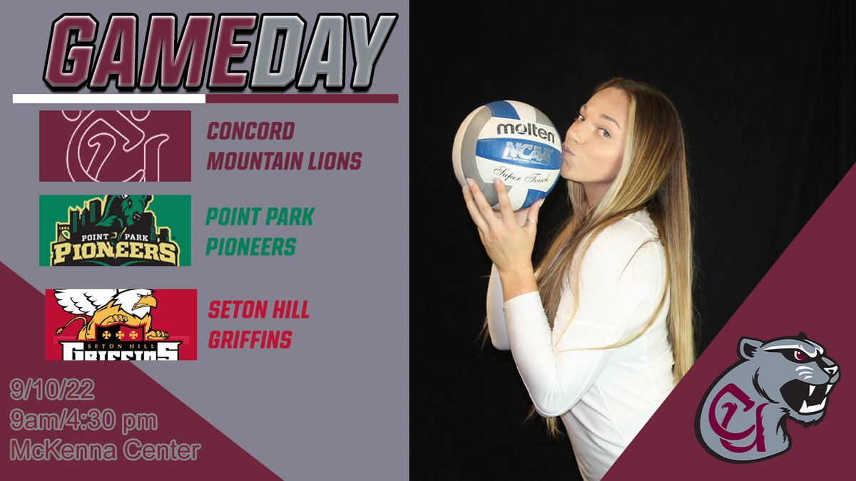 CUMountainlions (@cumountainlions) on Twitter photo .<a href="/CUVolleyball18/">Concord Volleyball</a> GAMEDAY vs. Point Park/Seton Hill
📍Location: McKenna Center (Greensburg, Pa.)
⏰Time: 9:00 a.m./4:30 p.m.
📊Stats: athletics.setonhill.edu/sidearmstats/w…
📺Video: psacsportsdigitalnetwork.com/setonhillathle… .<a href="/CUVolleyball18/">Concord Volleyball</a> GAMEDAY vs. Point Park/Seton Hill
📍Location: McKenna Center (Greensburg, Pa.)
⏰Time: 9:00 a.m./4:30 p.m.
📊Stats: athletics.setonhill.edu/sidearmstats/w…
📺Video: psacsportsdigitalnetwork.com/setonhillathle…