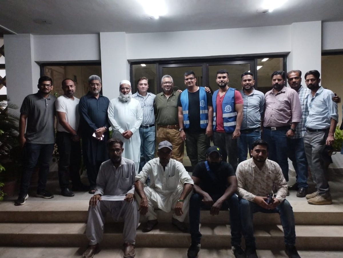 Dow_Uni's tweet photo. Flood Relief Campaign Phase 1 - District Sehwan 
During this 1st phase of campaign establishment DUHS has provided cooked food to 6000 and 10,754 dry items to affectees respectively, 24ton 3150 6L safe drinking mineral water through three trucks at relief camp area Lal Bagh. https://t.co/51A5B2tKzN