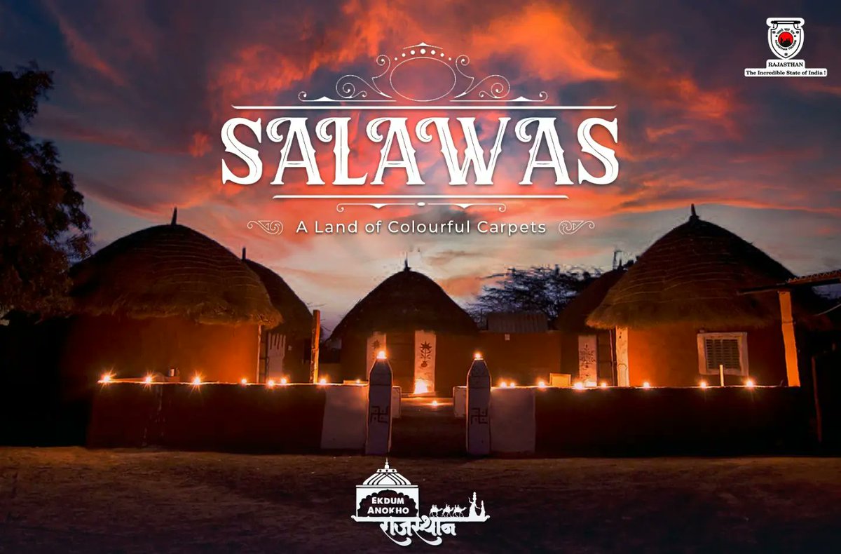 my_rajasthan's tweet photo. Visitors may experience rural Rajasthani life at the Salawas village, close to Jodhpur, during 'The Durrie Festival' on 10th &amp; 11th September 2022.

#EkdumAnokhoRajasthan
#salawas #jodhpur #durriefestival #rural #explorerajasthan #padharomharedes #rajasthantourism #rajasthan https://t.co/Hfnkzb8ZkG