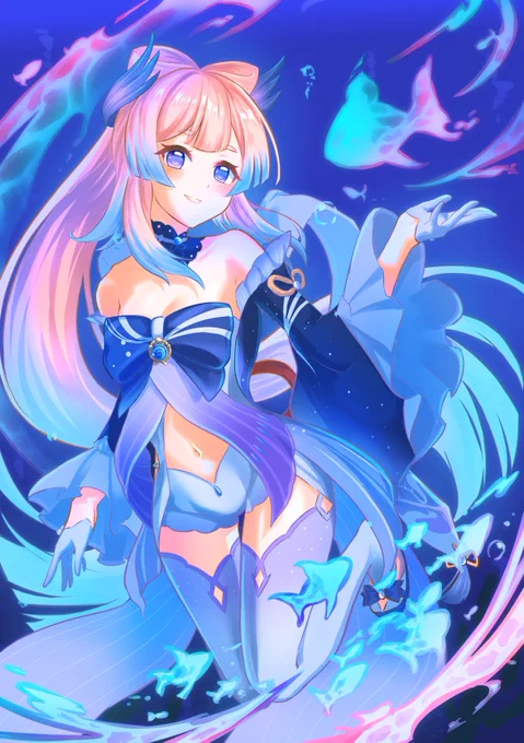 心海復刻ということで一年前に描いた心海を再掲また描きたいな#原神#GenshinImpact 