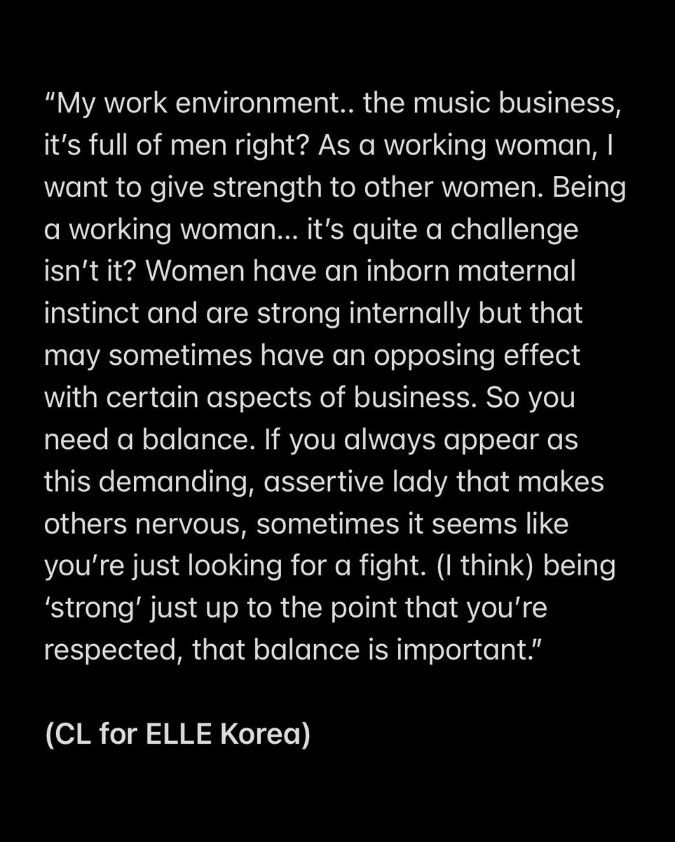 forchaerinnie's tweet photo. CL talks about Asian girl stereotype, diversity, women’s empowermet and femininity (2)

#CL #씨엘  @chaelinCL 

“I’d like people to see me and not give up in their endeavors” - CL https://t.co/0TFeCho9Ja